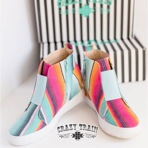 Crazy Train Women's Colorful Striped Sneakers